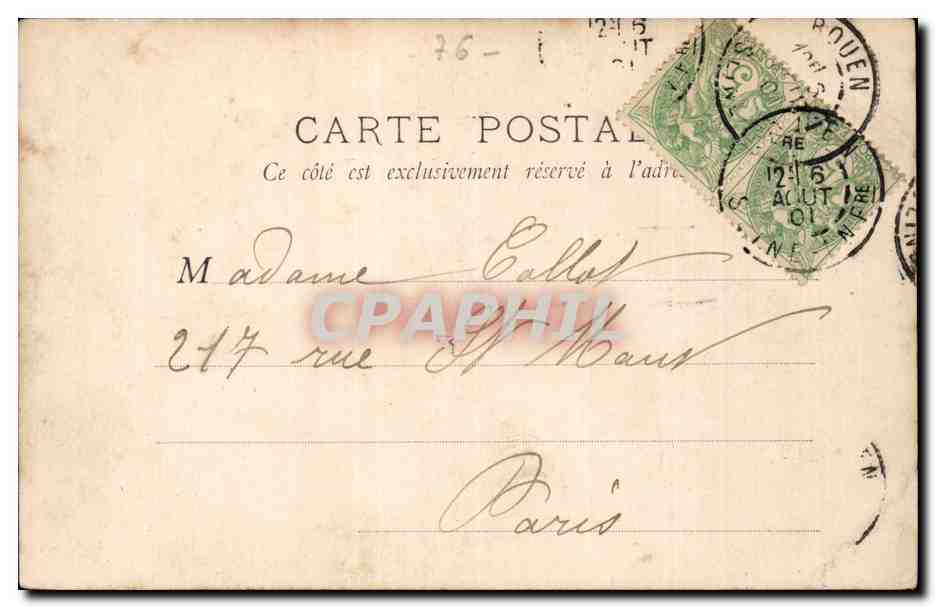 Rouen - 1901 - Le Port - CPA  — Verso