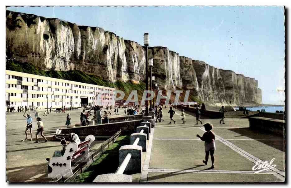 Le Treport - L'Esplanade et les Falaises - CPA 