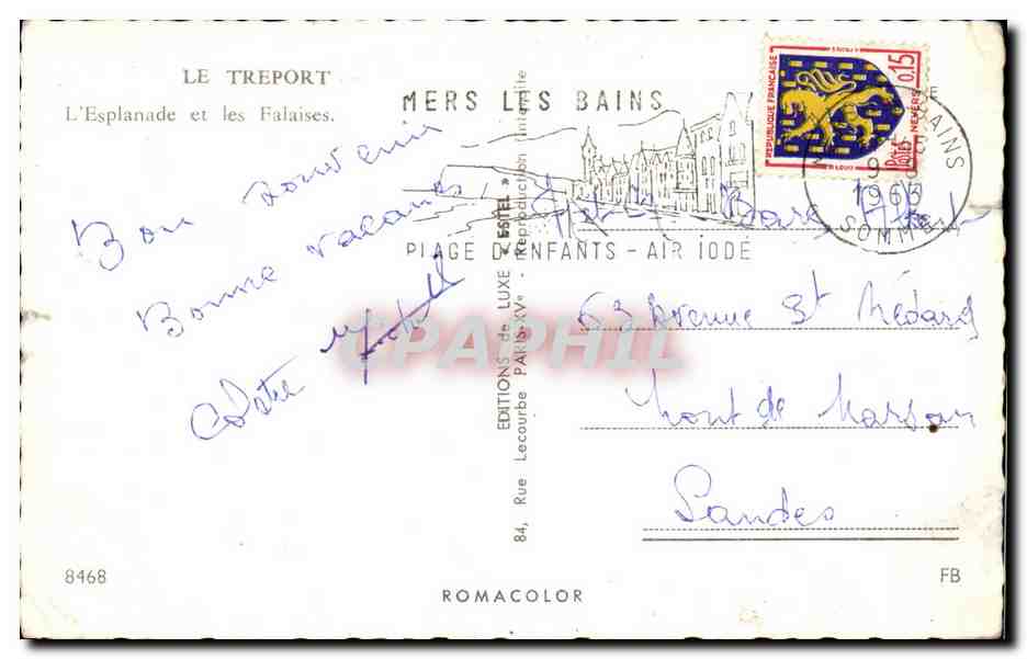 Le Treport - L'Esplanade et les Falaises - CPA  — Rückseite
