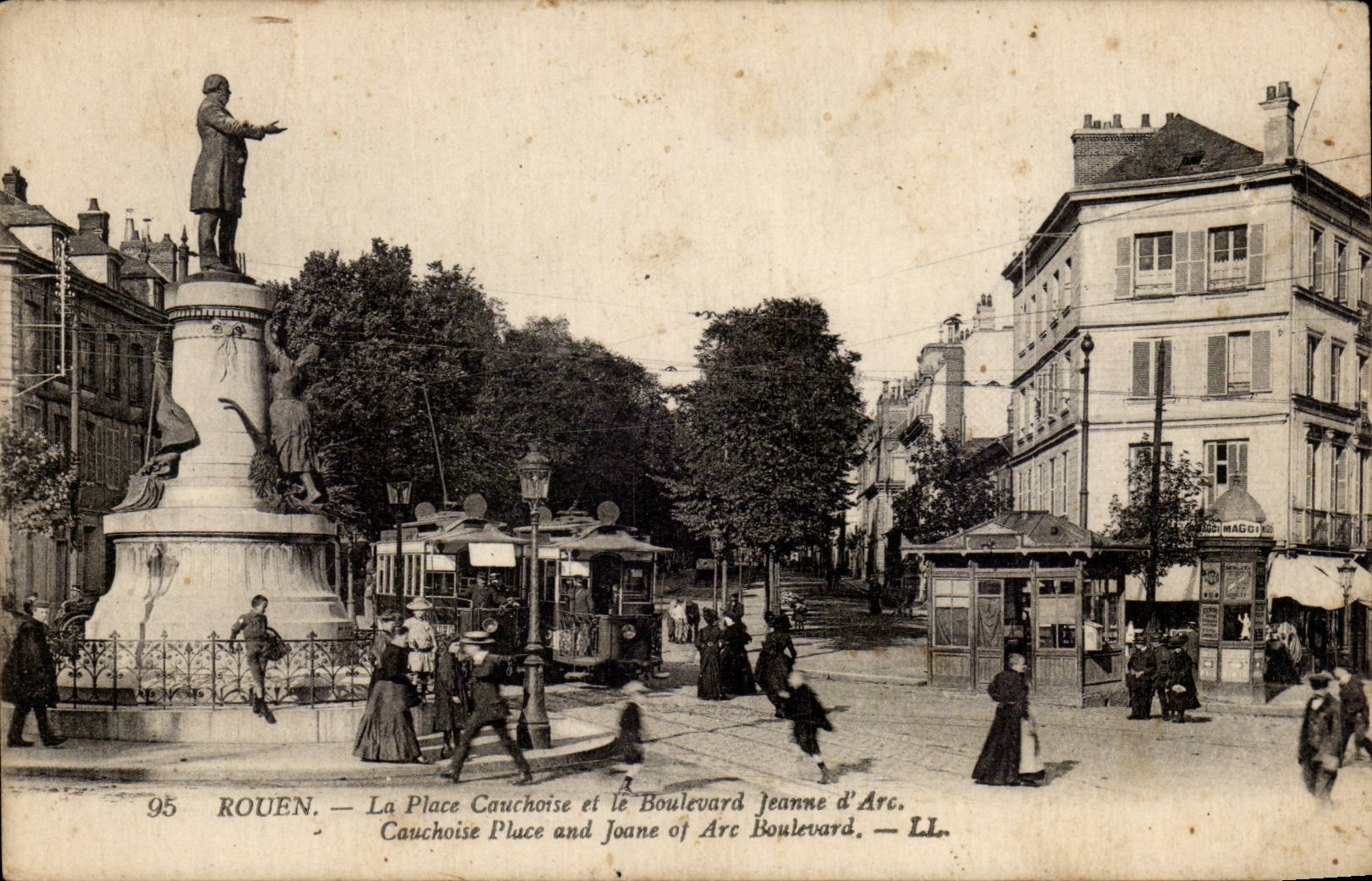 Rouen - La Place Cauchoise et le boulevard Jeanne d'Arc - CPA 