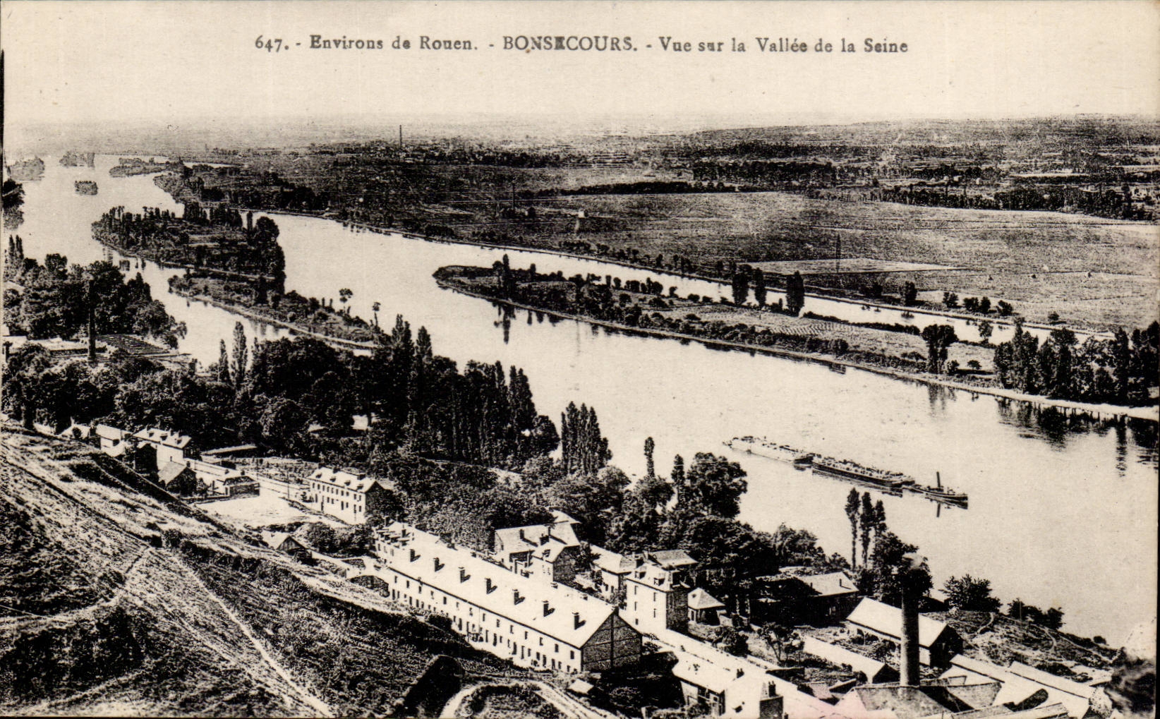 Bonsecours - Vue sur la Vallee de la Seine - CPA 