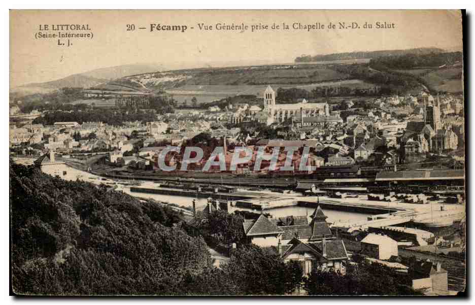 Fecamp - Vue Generale prise de la Chapelle de Notre Dame de Salut - CPA 