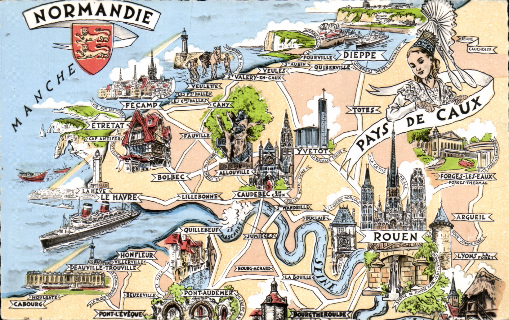 Normandie - Pays de Caux - Carte CPA 