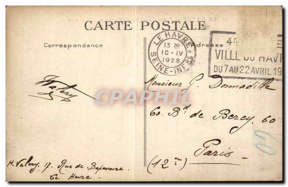 Le Havre - Place Gambetta et bassin du Commerce - CPA  — Rückseite