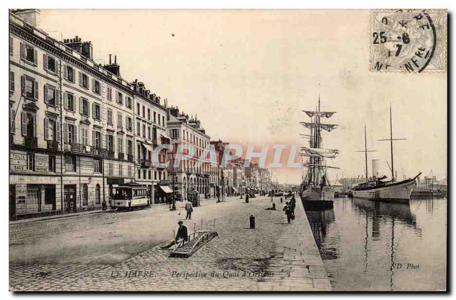 Le Havre - Perspective du Quai d'Orleans - CPA Bateaux Voiliers Ship Boat