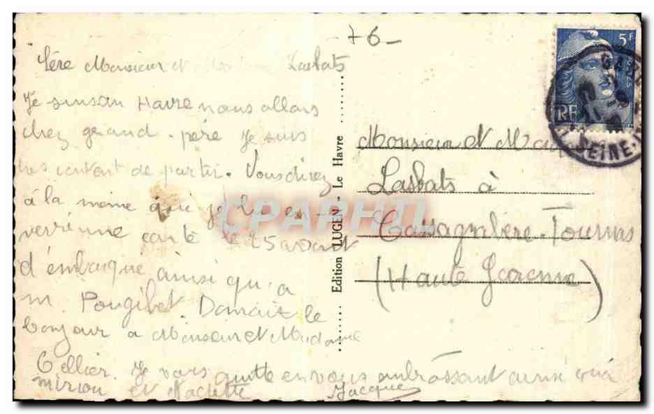 Le Havre - La Digue Nord un jour de tempete - CPA  — Rückseite