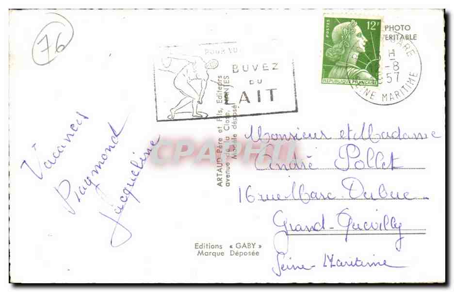 Les Petites Dalles - Souvenir - CPA  — Rückseite
