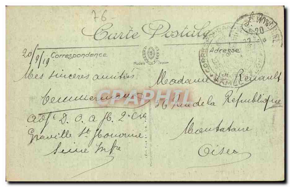 Le Havre - Le Fort de Tourneville et la Rue de l'Abbaye - CPA  — Rückseite
