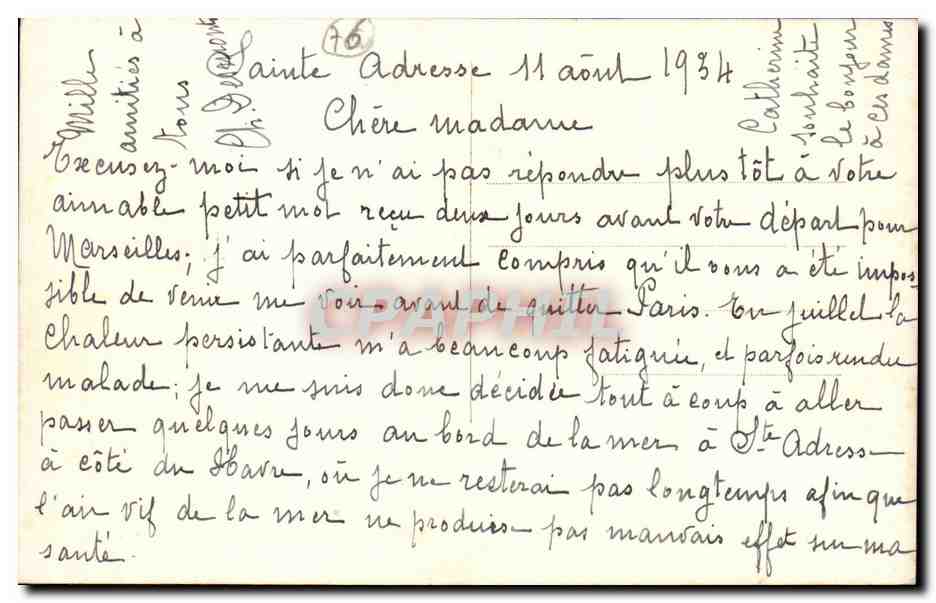 Le Havre - La Heve - La Falaise - La Plage - CPA  — Rückseite