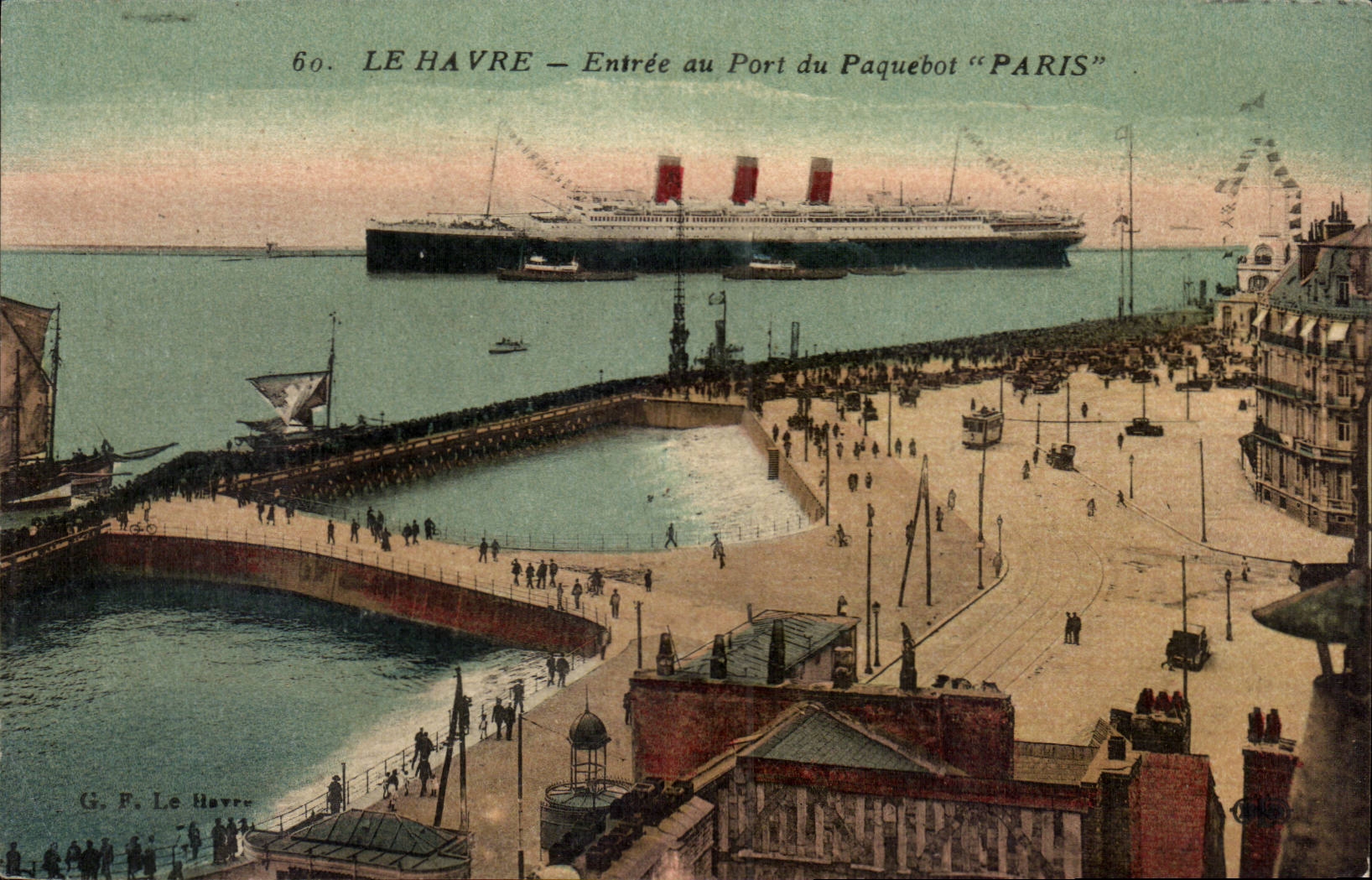 Le Havre - Entree au Port du Paquebot Paris - Steamer - CPA 