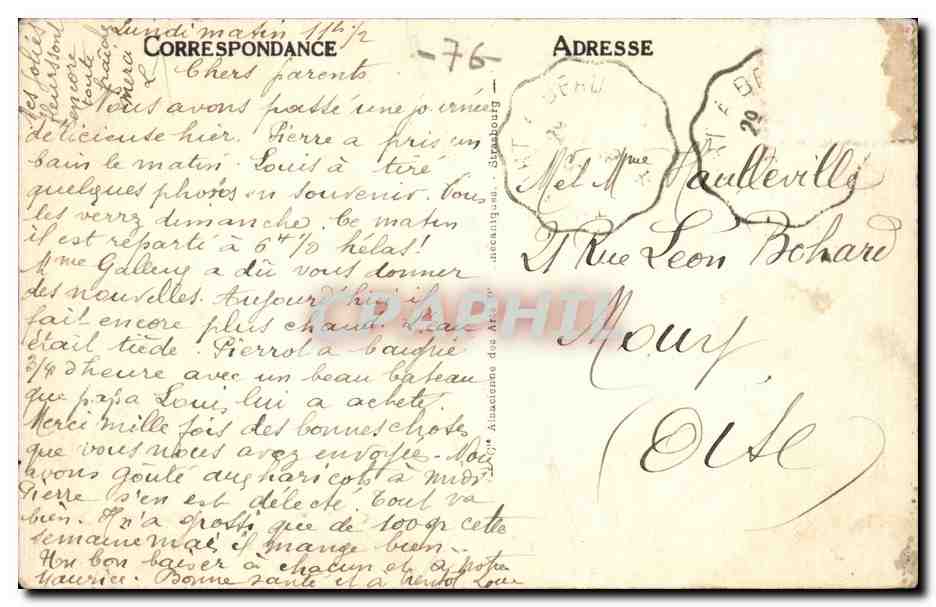 Le Treport - Un Coin de la Plage CPA  — Rückseite