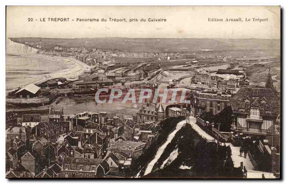 Le Treport - Panorama du Treport pris du Calvaire CPA 