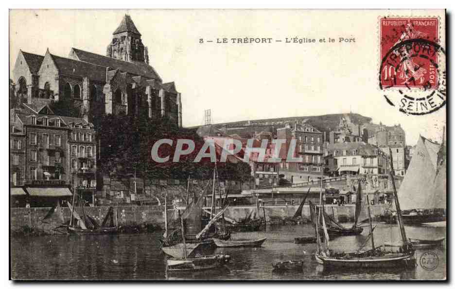 Le Treport - L'Eglise et le Port - CPA 
