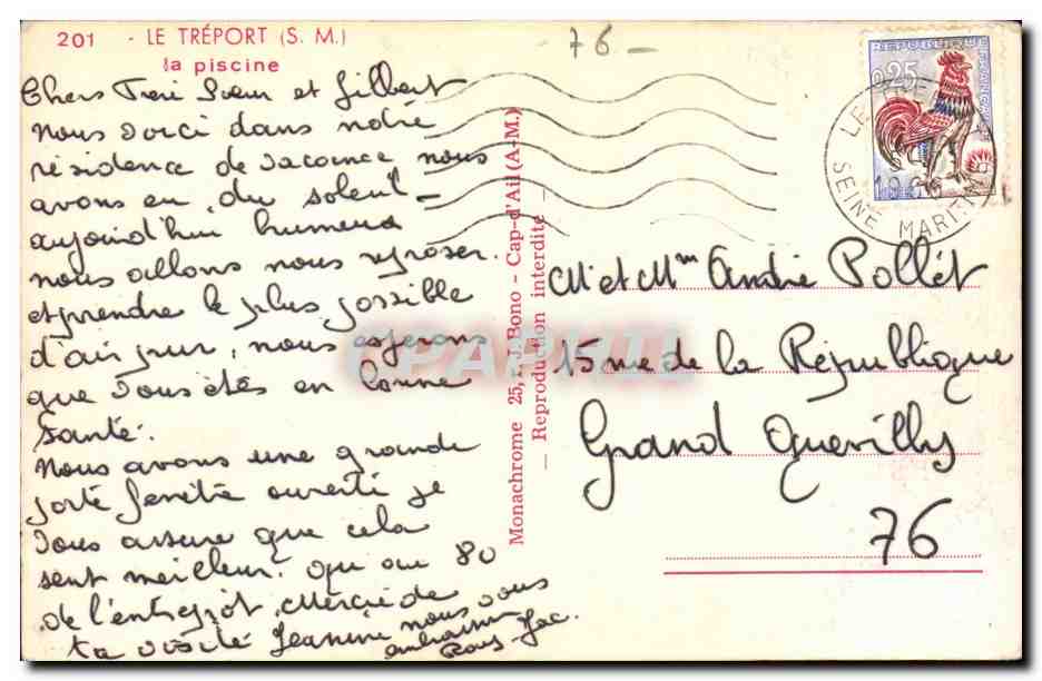 Le Treport - La Piscine - CPA  — Rückseite