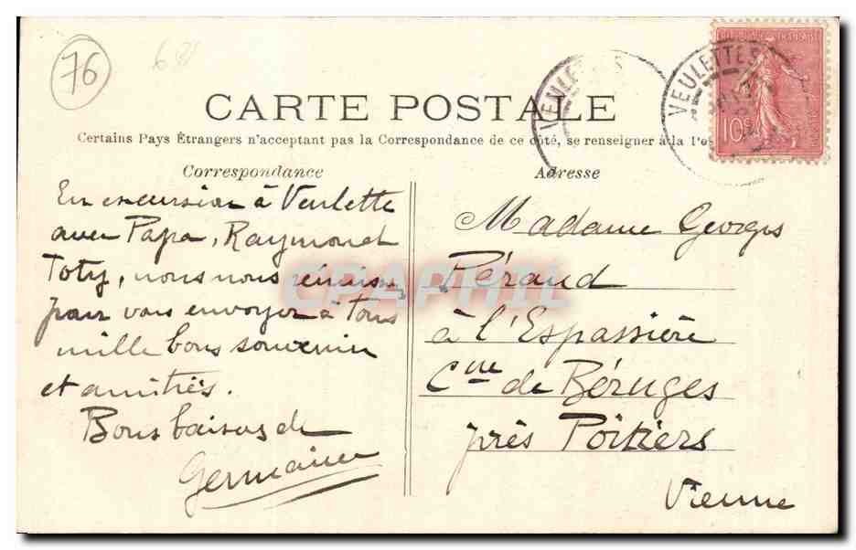 Veulettes sur Mer - Le Village - CPA  — Rückseite