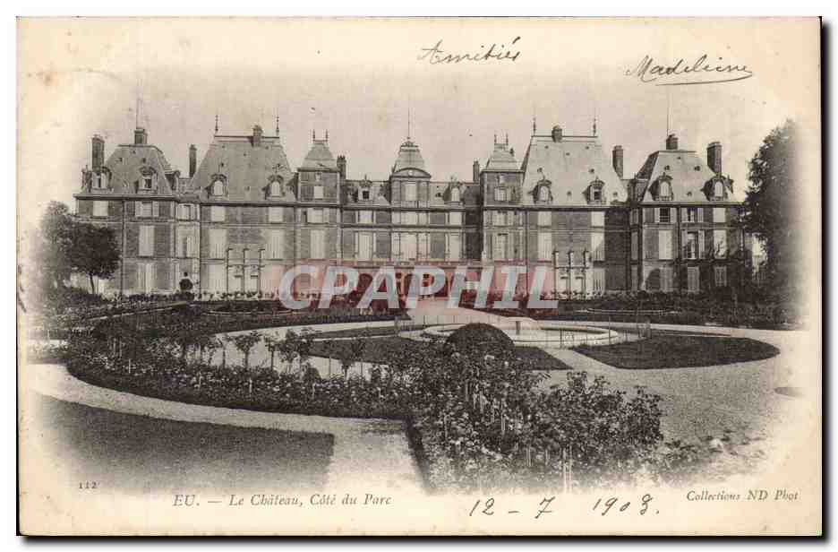 Eu - Le Chateau - Cote du Parc - 1903 CPA 