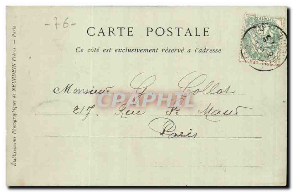 Eu - Le Chateau - Cote du Parc - 1903 CPA  — Rückseite