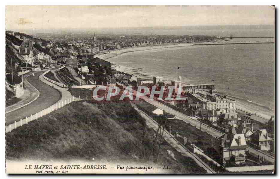 Sainte Adresse et le Havre - Vue Panoramique CPA 