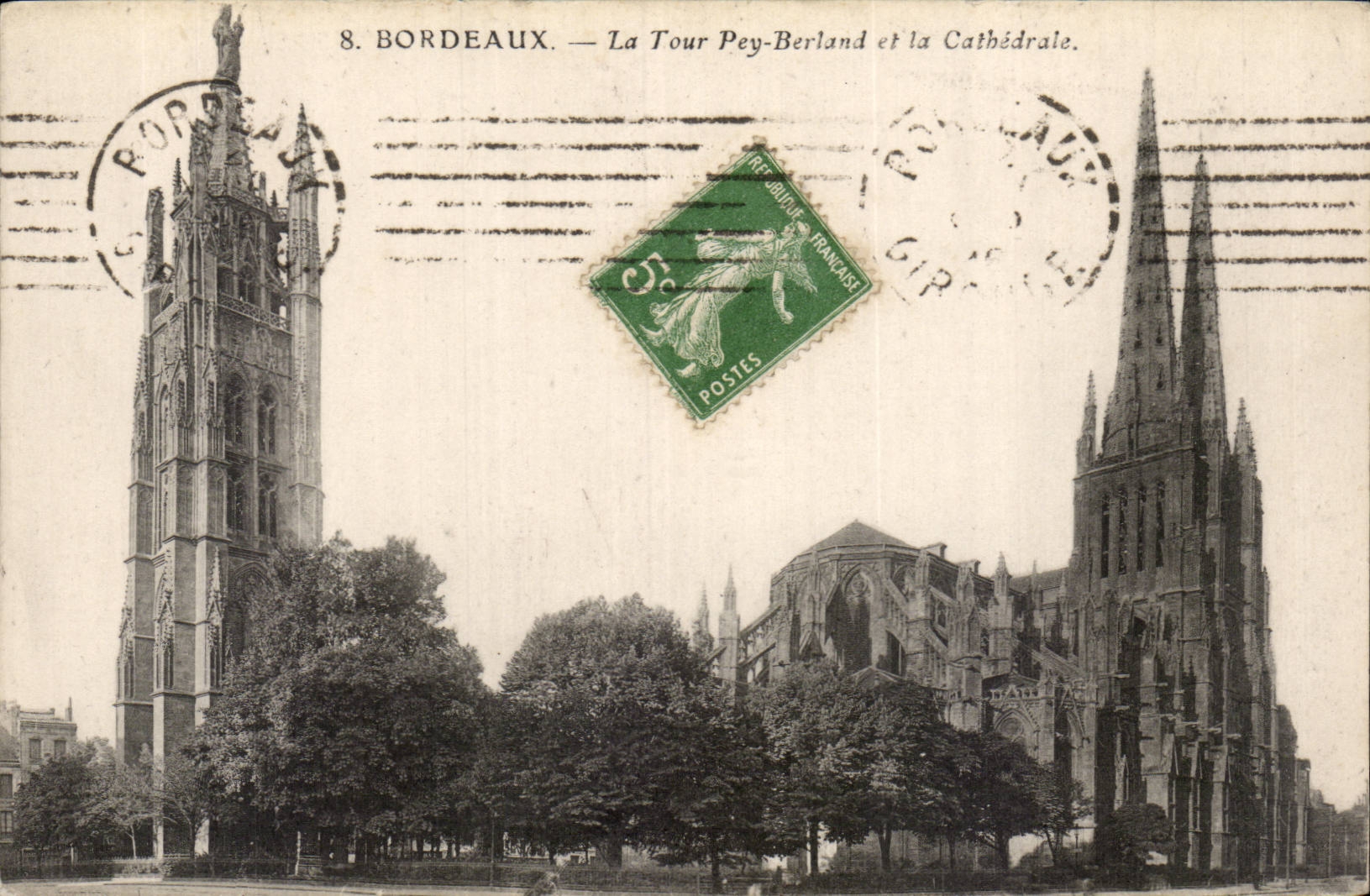 Bordeaux — La Tour Pey-Berland et la Cathédrale — Imp. Phot. C. Jeangette, Paris, n°33