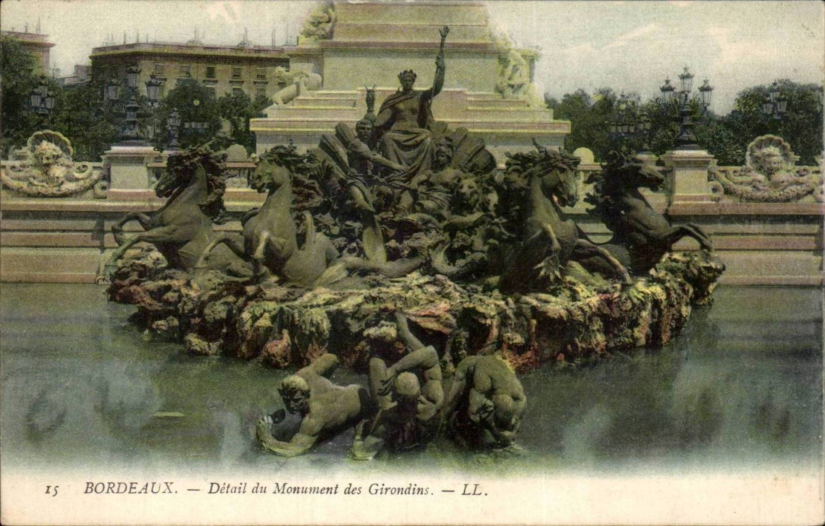 Bordeaux - Detail du Monument des Girondins CPA 