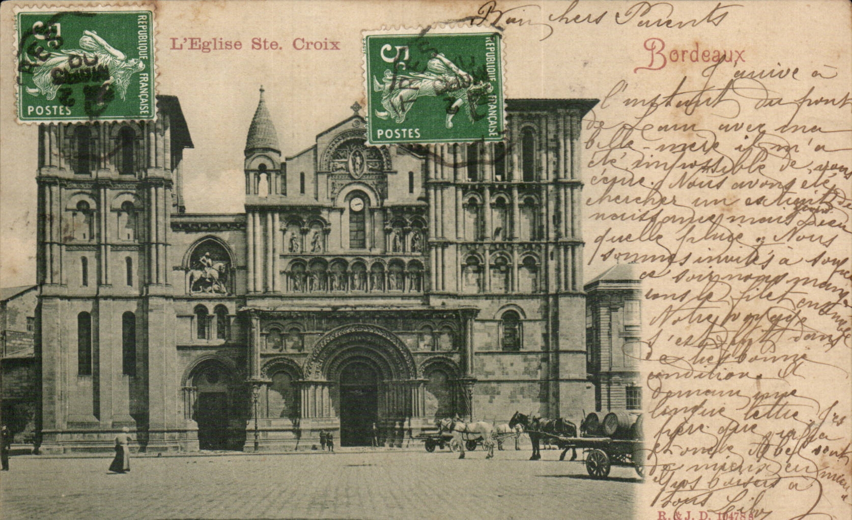 Bordeaux - L'Eglise Ste Croix CPA 