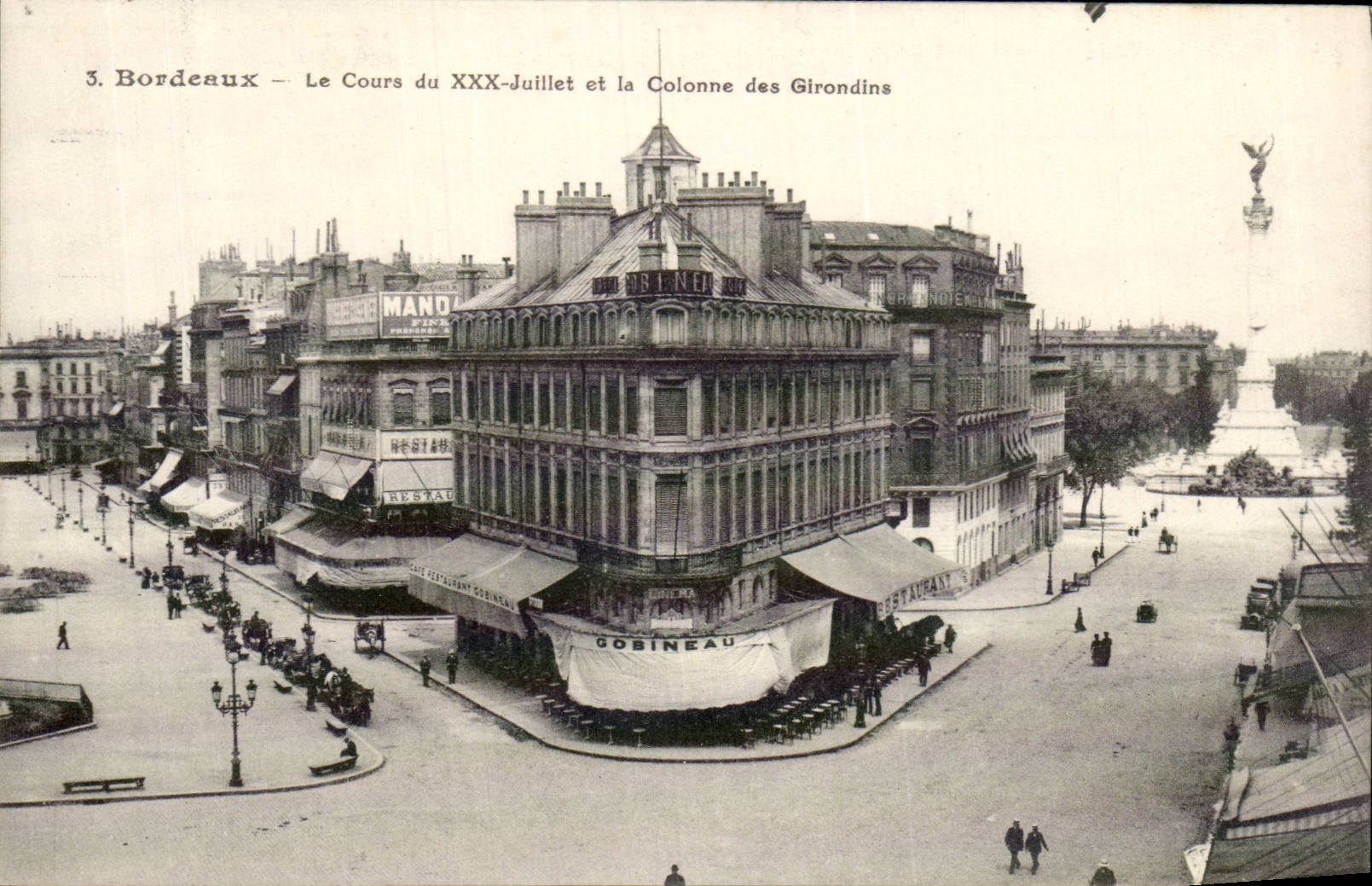 Bordeaux - Le Cours du XXX Juilet et la Colonne des Girondins CPA 