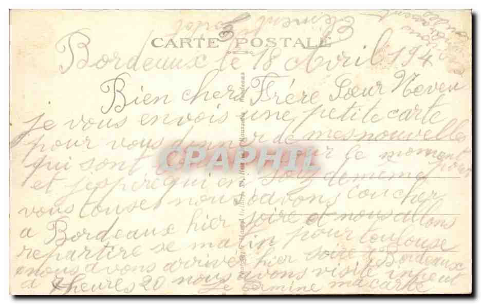 Bordeaux - La Mairie CPA  — Verso