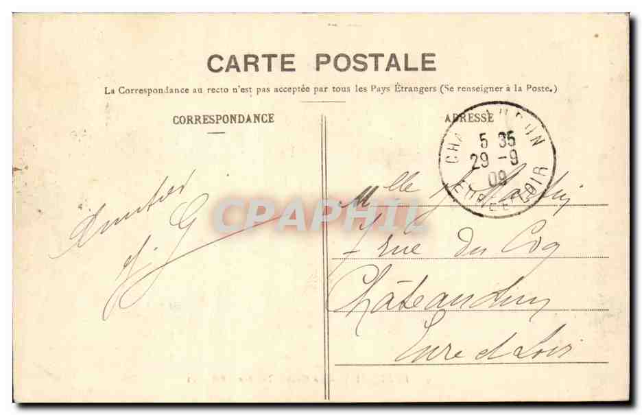Bordeaux - Le Grand Theatre CPA  — Verso