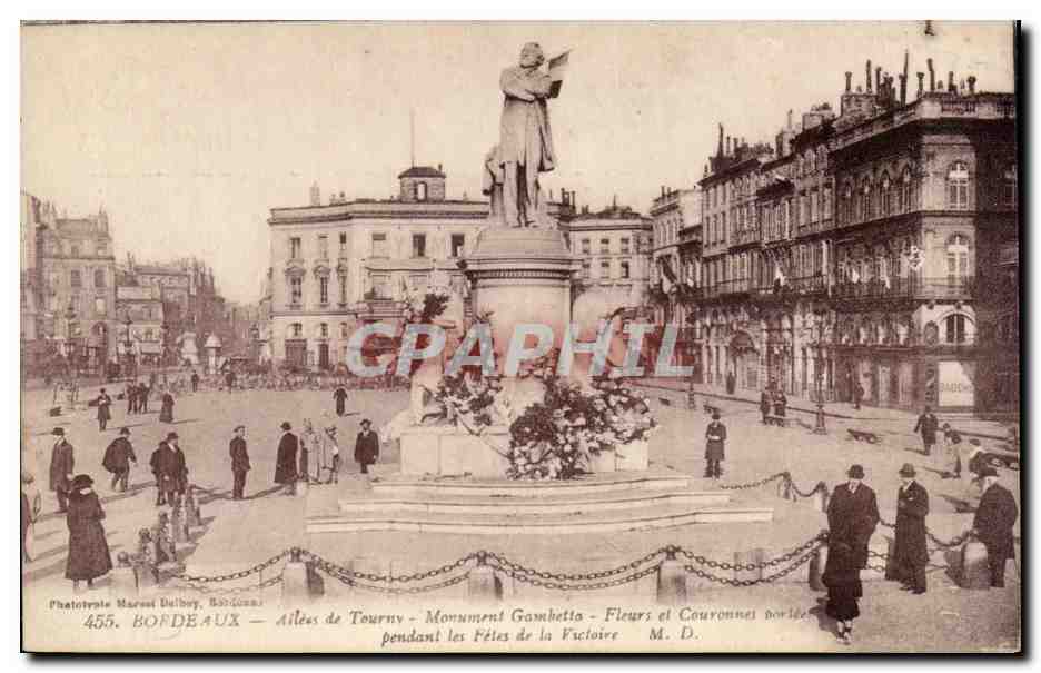 Bordeaux - Allees de Tourny - Monument Gambetta CPA 