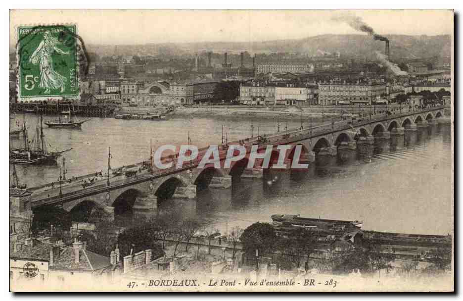 Bordeaux - Le Pont Vue d'ensemble CPA 