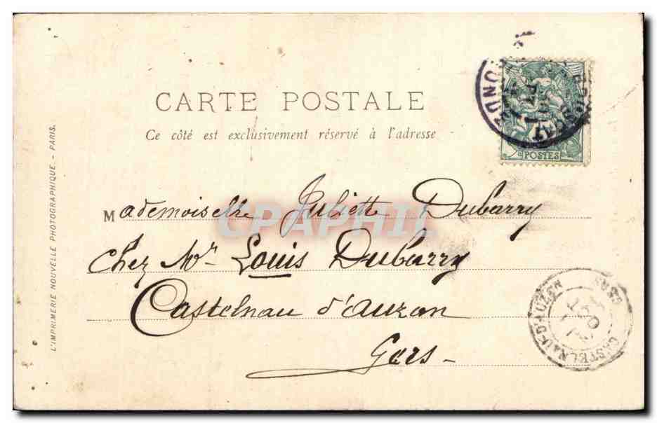 Bordeaux - La Ruine du Palais Gallien CPA  — Verso