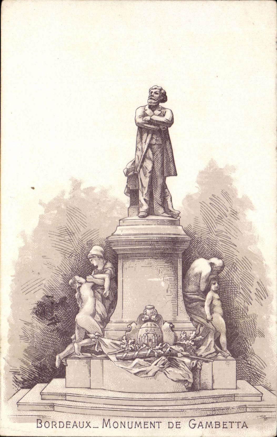Bordeaux — Monument de Gambetta — Éditeur non identifié, n° de série non visible