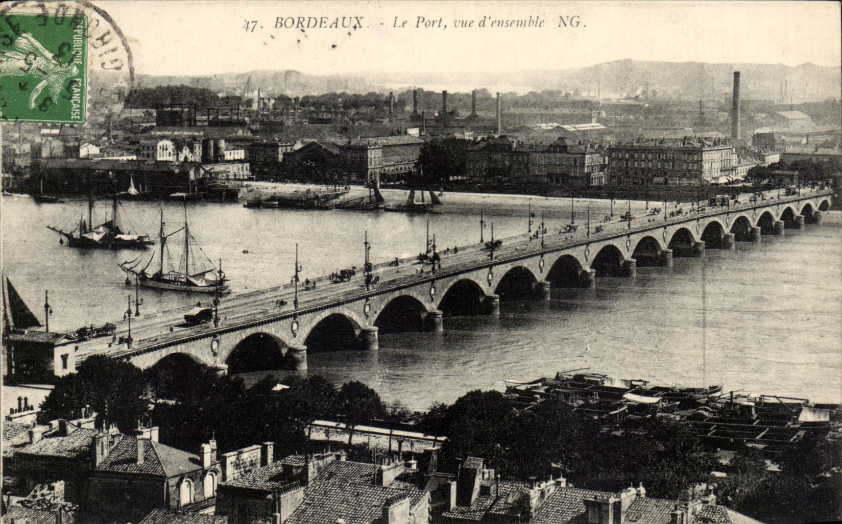 Bordeaux - Le Port - Vue d'ensemble CPA 