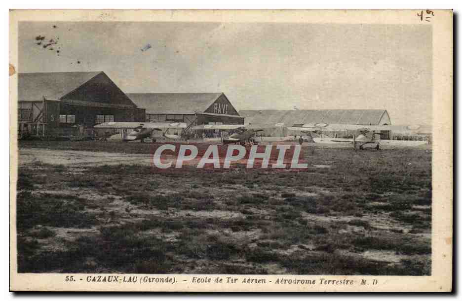 Cazaux-Lac (Gironde) — Ecole de Tir Aérien - Aérodrome Terrestre M.D. — Phototypie Marcel Litzbop, Cazaux-Lac