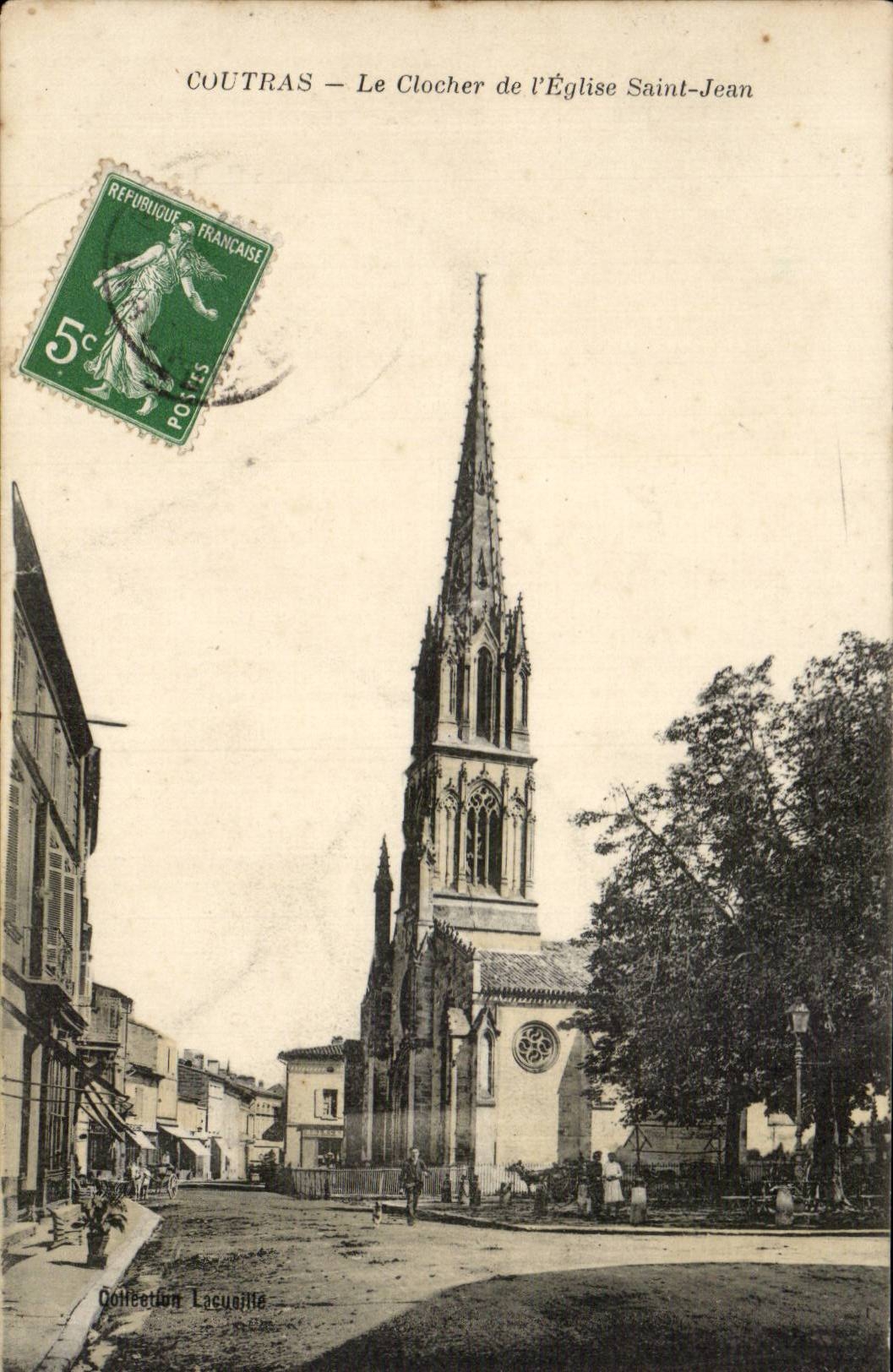 COUTRAS — Le Clocher de l'Église Saint-Jean — Collection Lacuaille
