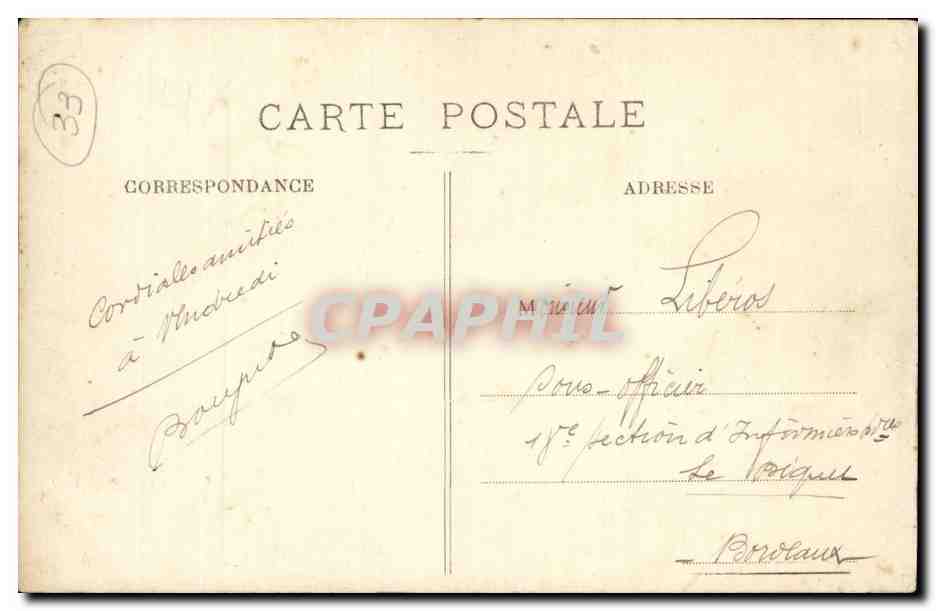 COUTRAS — Le Clocher de l'Église Saint-Jean — Collection Lacuaille — Achterkant