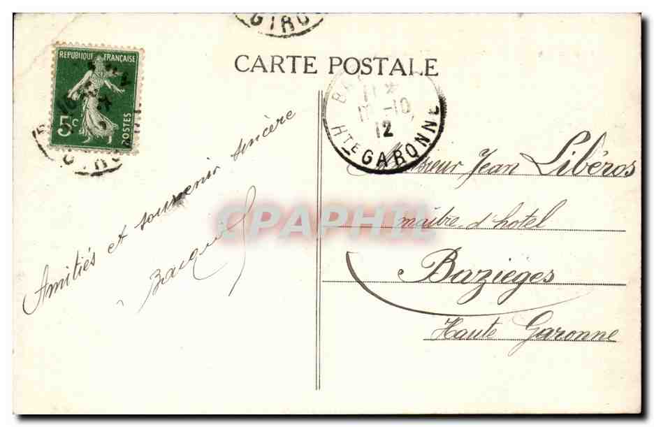 Bordeaux - Place de la Comedie CPA  — Verso
