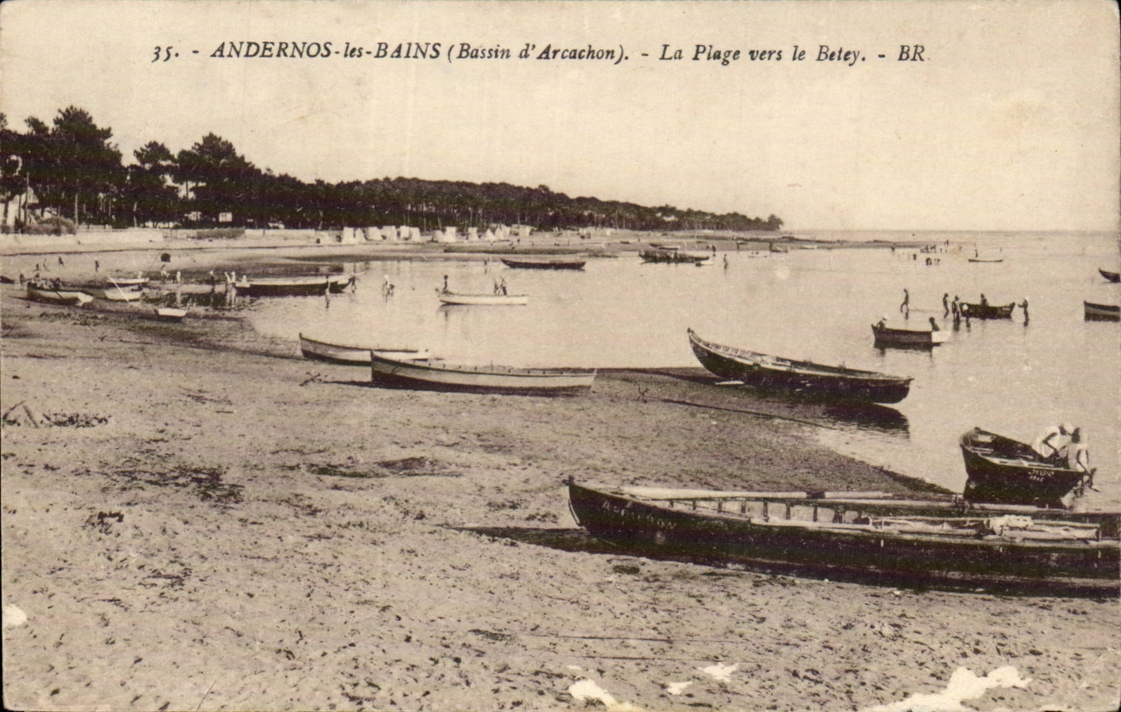 Andernos les Bains CPA La plage vers le Beley