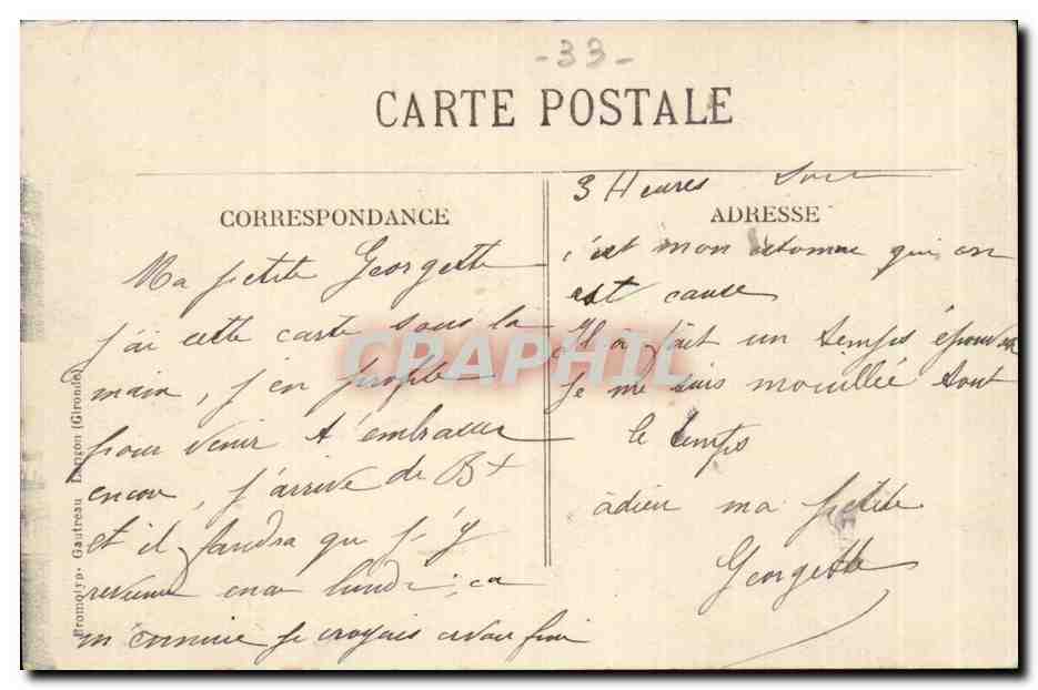 CADILLAC-sur-GARONNE (Gironde) — Le Grand Pont Métallique sur la Garonne — Coll. Barholomé Cadellat — Verso