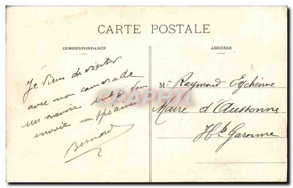 LORMONT (Gironde) — Navire de Guerre aux Chantiers de la Gironde — Marcel Delboy, phototypie, Bordeaux — Reverso
