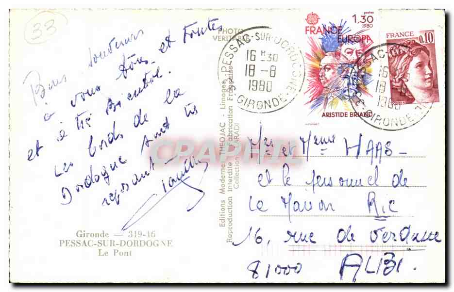 Pessac CPM Le pont — Back