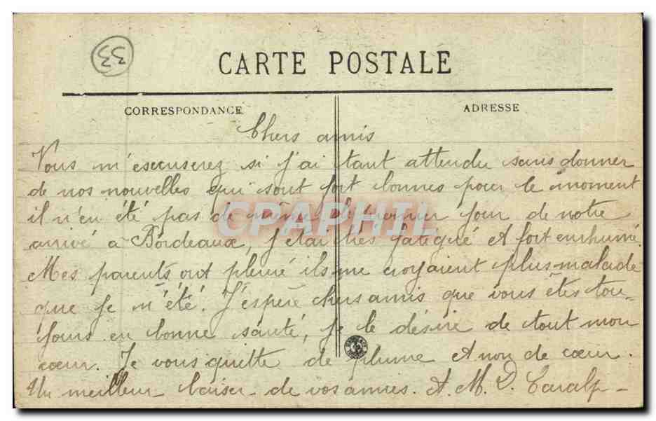 Pauillac CPA Usine de trompeloup — Back