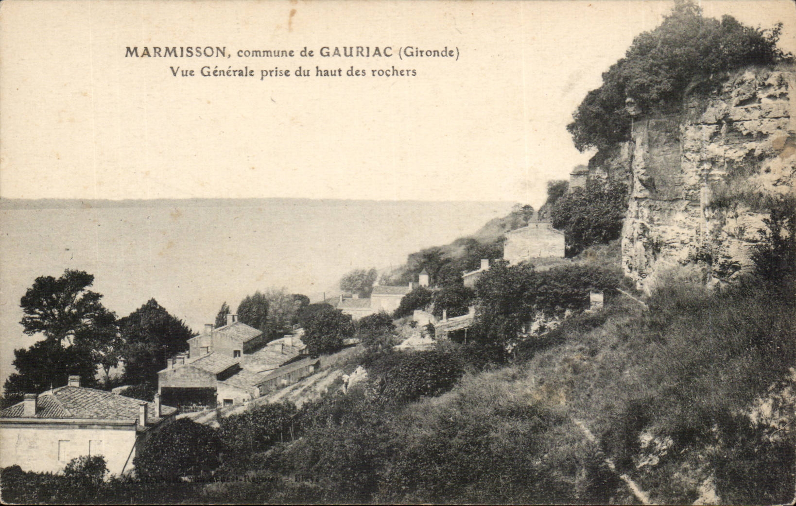 Marmisson CPA Commune de Gauriac Vue generale prise du haut des rochers