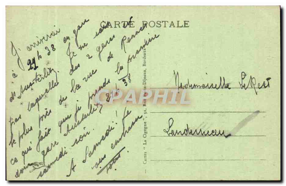 Bordeaux CPA Les allees de Tourny — Rückseite