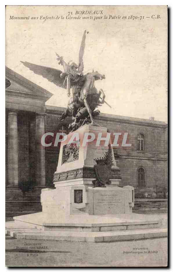 Bordeaux CPA Monument aux enfants de la Gironde morts pour la patrie en 1870 1871