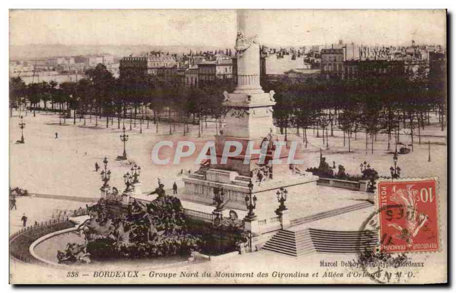 Bordeaux CPA Groupe nord du monument des Girondins et allees de Tourny