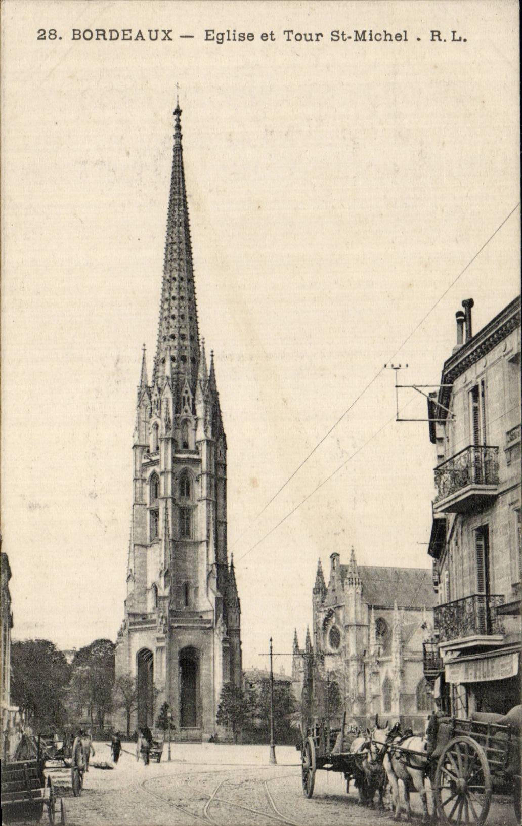 Bordeaux CPA Eglise et tout Saint Michel (animee)