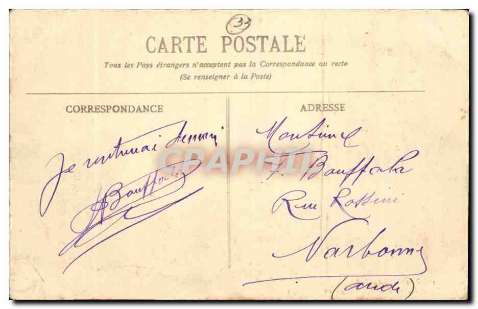 Bordeaux CPA Faculte des Lettres et des Sciences — Verso