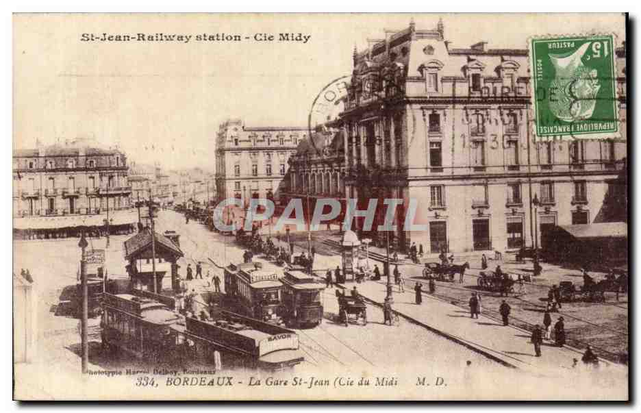 Bordeaux CPA La gare St Jean (Cie du Midi)