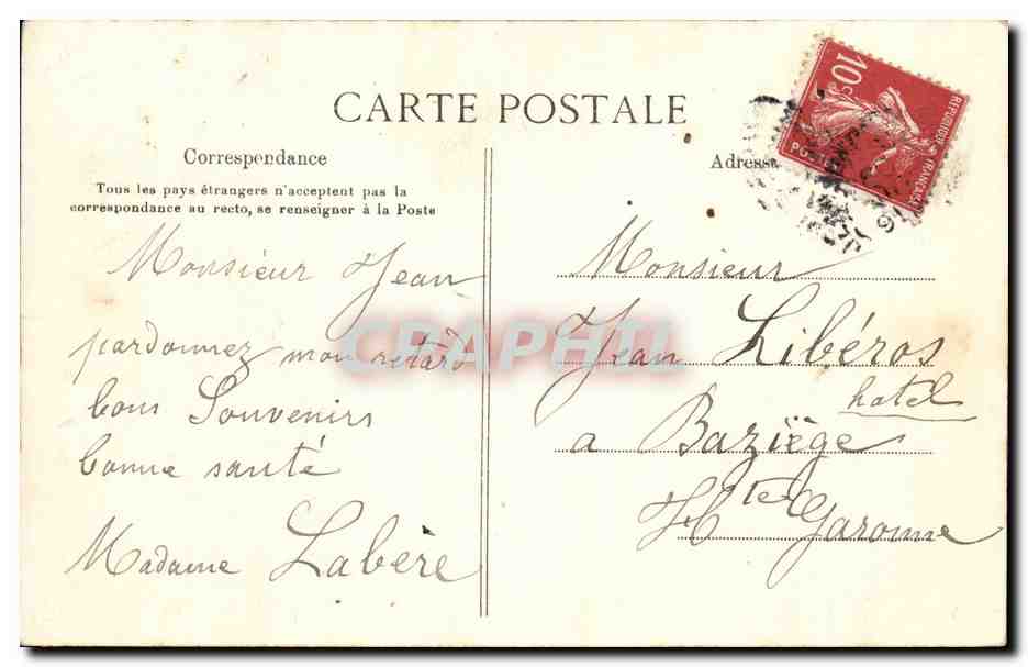 Bordeaux CPA Hirondelles — Verso